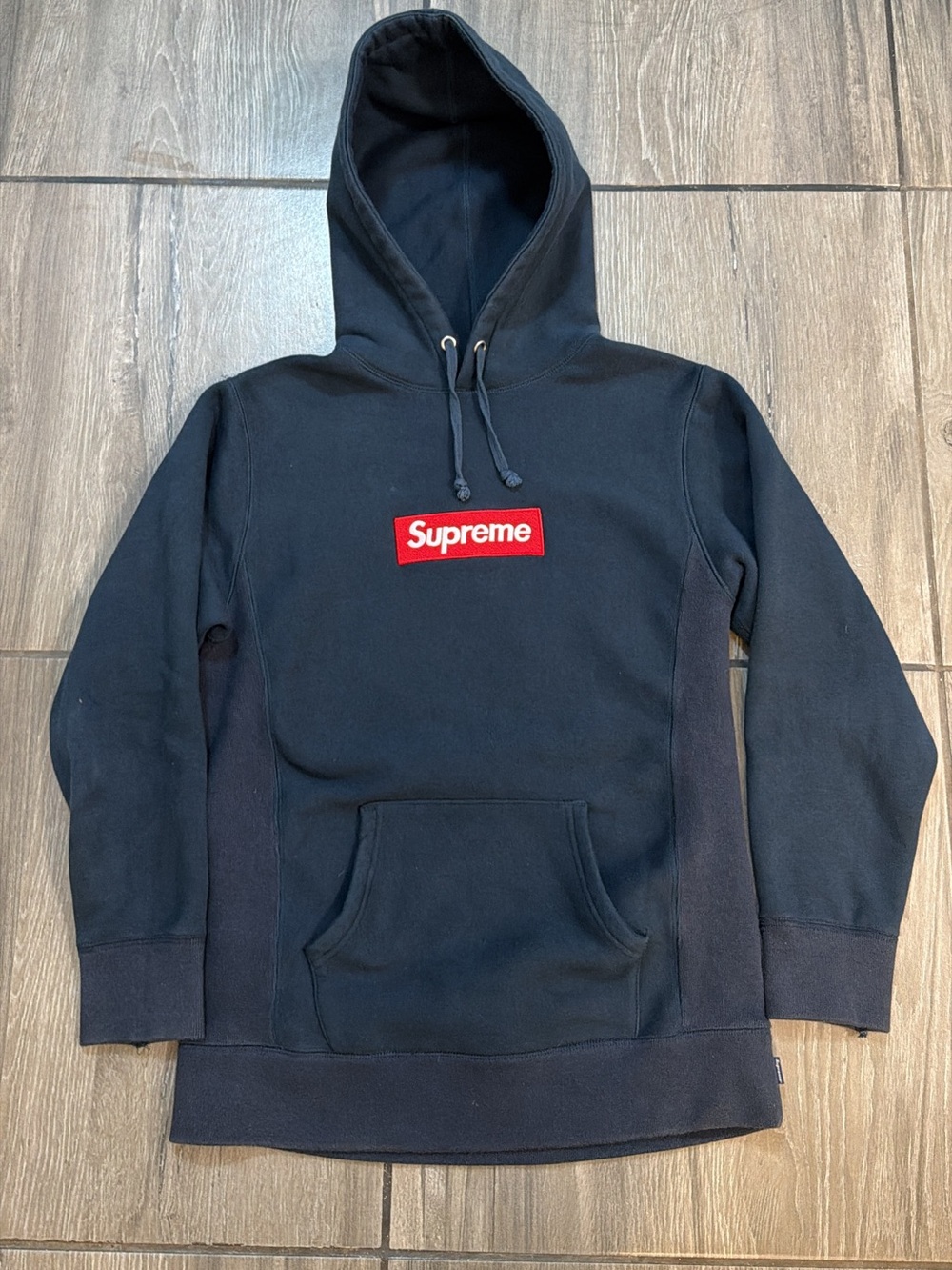 Supreme Box Logo Navy Hoodie Size M